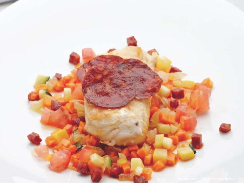 Zeewolf met groentesalsa en chorizo 